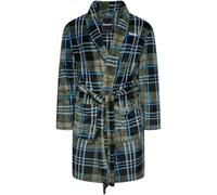 Bench Mens Stymo Soft Bath Robe Dressing Gown Pockets - Black/Khaki -S/M