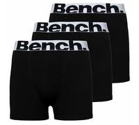 Bench Men's Tom Boxer Shorts Multipack, Black, Elasticated Logo Waistband, 3 Pack, Cotton Blend, Classic Fit, Comfortable Men's Underwear, Medium