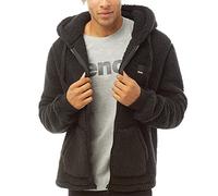 Bench Mens Tommy Borg Full Zip Teddy Bear Fleece Hoodie - Black - XXL