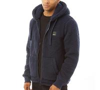 Bench Mens Tommy Borg Full Zip Teddy Bear Fleece Jacket - Navy - L