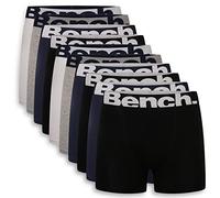 Bench Men's Yaiden Boxer Shorts Multipack, Assorted Colours, Elasticated Logo Waistband, 10 Pack, Cotton Blend, Classic Fit, Comfortable Men's Underwear, Small
