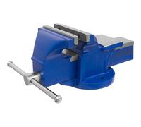 Bench Mountable Fixed Base Vice - 150mm Jaw Opening - Cast Iron - Built In Anvil