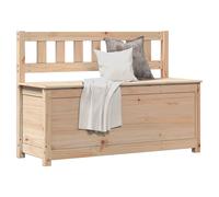 Bench Natural 110x41x76.5 cm Solid Pinewood Rustic Storage Seat Backrest in Hall