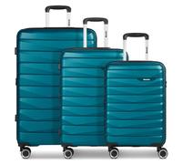 Bench Paris 4 wheels Suitcase set 3-piece with expansion pleat petrol