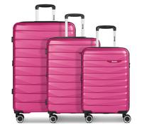 Bench Paris 4 wheels Suitcase set 3-piece with expansion pleat pink