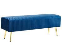 Beliani Upholstered Bench PATERSON Velvet Blue, Blue