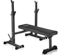 Bench Press, CANPA Olympic Weight Bench with Squat Rack Workout Bench Adjustable Barbell Rack Stand Strength Training Home Gym Multi-Function (matte black)