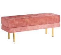 Beliani Upholstered Bench Roseville Velvet Pink