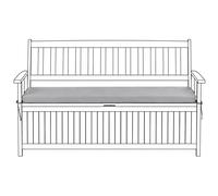 Bench Seat Pad Cushion SOVANA 148 x 45 cm Grey