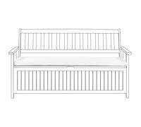 Bench Seat Pad Cushion SOVANA 148 x 45 cm Off-White