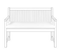 Bench Seat Pad Cushion VIVARA 112 x 54 cm Off-White