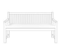 Bench Seat Pad Cushion VIVARA 152 x 54 cm Off-White