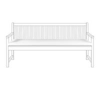 Bench Seat Pad Cushion VIVARA 169 x 50 cm White