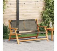 Bench Solid Acacia Wood Grey 122x78x73cm Garden Outdoor 2-Seater Sturdy