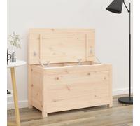 Bench Solid Pinewood 80x41x77 cm Natural Untreated Box Storage Seating Backrest