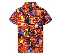 Bench T Shirts Men,Hawaiian Shirts for Men Short Sleeve Summer Hawaiian Lapel Shirts Men's Spring Summer Fashion Casual Majestic Rooster Turkey Print Party