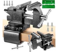 Bench Vice Rotatable 270° 110 mm Span 2-in-1 Multi-Purpose High Performance Vice with Multifunctional Soft Jaws