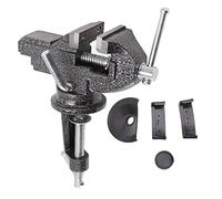 Bench Vise 360 Degree Rotating Small Clamp On Table Vise, Cast Steel, 65mm Opening - Stable Clamping, Easy Installation, Ideal for Woodworking and Jewelry Making