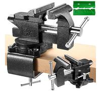 Bench Vise, 4-1/2" Table Vise for Workbench,2-in-1 Multi-Purpose Heavy Duty Bench Vice with Multifunctional Soft Jaws, 270° Swivel Base Home Vise for Woodworking,Home Workshop,Welding and DIY