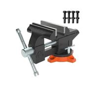 Bench Vise 4.5" 6" 6.5" Multipurpose with Swivel Base & Anvil Heavy Duty Cast Iron for Drilling Conduit Cutting Sanding(4.5 inch)