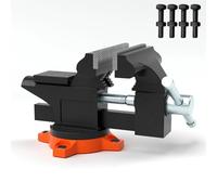 Bench Vise 5" Multipurpose, Swivel Base & Anvil Heavy Duty Cast Iron for Drilling, Conduit Cutting, Sanding