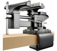 Bench Vise 6", Vice for Workbench with Heavy Duty Forged Steel Construction, Built-in Pipe Jaw and Swivel Base, Table Vise for Woodworking, Home Workshop Use and DIY Job