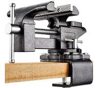 Bench Vise 6", Vice for Workbench with Heavy Duty Forged Steel Construction, Built-in Pipe Jaw and Swivel Base, Table Vise for Woodworking, Home Workshop Use and DIY Job