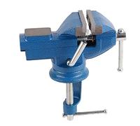 Bench Vise with Swivel Table Clamp and Anvil 60mm, Blue - Durable Steel Die - Cast, Adjustable Jaws, Ideal for Jewelry and Woodworking