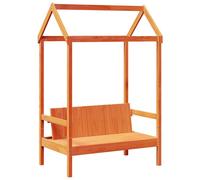 Bench with Roof Dining Hall Seat Wax Brown Solid Wood Pine vidaXL