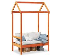 vidaXL Bench with Roof Wax Brown 117.5x70x176.5 cm Solid Wood Pine