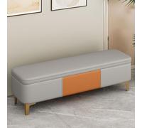 Bench with storage box at the end of the bed, cushioned sofa stool for changing shoes, storage stool at the end of the bed, footstool with storage function, suitable for corridors and bedrooms
