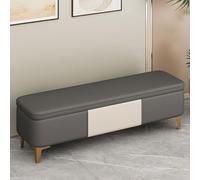 Bench with storage box at the end of the bed, cushioned sofa stool for changing shoes, storage stool at the end of the bed, footstool with storage function, suitable for corridors and bedrooms