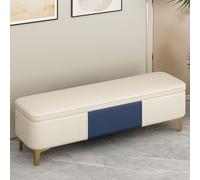 Bench with storage box at the end of the bed, cushioned sofa stool for changing shoes, storage stool at the end of the bed, footstool with storage function, suitable for corridors and bedrooms
