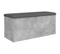 Bench with Storage Space Concrete Grey Wood Material 102 x 42 x 45 cm Padded with Cushion Hallway Bench Shoe Bench Wardrobe Bench for Hallway Bedroom Living Room Storage