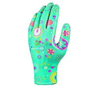 Benchmark 1 Pair Multi-Colour Gardening Gloves for Women - Nitrile Coating and Polyester Liner for Feeding, Planting and Sowing (X-Small)