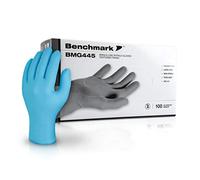 Benchmark 100 Pcs BMG445 Disposable Nitrile Gloves - Latex and Powder Free Multi-Purpose Sterile Examination Gloves (Medium)