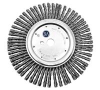 Benchmark Abrasives 12 Inch Wire Wheel Expansion Joint Cleaning Wheel, 1" Arbor 3/8" DPH Knotted Wire for Cleaning Cracks in Asphalt, Concrete, Masonry - Max RPM 5,000