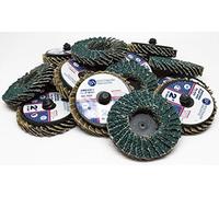 Benchmark Abrasives 2" Quick Change Zirconia Flap Disc Grinding Wheel with Male R-Type Back Design For Cleaning Finishing Deburring of Irregular Surfaces (Pack of 10) - 40 Grit