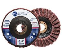 Benchmark Abrasives 4-1/2" x 7/8" Surface Conditioning Type 27 Flap Discs 4 1/2 for Angle Grinder, Sanding Discs for Blending and Polishing - Grinding Wheels 4 1/2 inch - (5 Pack) Medium Grit