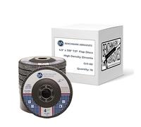 Benchmark Abrasives 4.5" x 7/8" Premium High-Density Jumbo Zirconia Type 27 Flap Discs for Sanding, Stock and Rust Removal, Finishing, Grinding, Deburring (10 Pack) - 60 Grit
