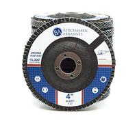 Benchmark Abrasives 4" x 5/8" Premium Zirconia Type 27 Flap Discs for Angle Grinder, 4 Inch Sanding Disc, Rust Removal, Deburring Finishing - Grinding Wheels (10 Pack) 60 Grit