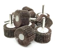 Benchmark Abrasives Aluminum Oxide 1-1/2 Inch Flap Wheel 1” Length 1/4" Shank Mounted Sander for Deburring Sanding Grinding Paint Removal Polishing Wheel for Drill, Die Grinder (10 Pack) - 180 Grit