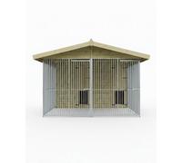 Benchmark Dog Kennel with Apex Roof - Duo 8 x 8ft Premium Wood Range