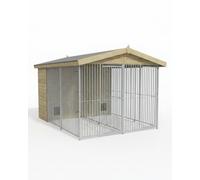 Benchmark Kennels Benchmark Dog Kennel With Apex Roof Double 8X10Ft Premium Wood Range