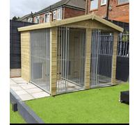 Benchmark Kennels Benchmark Dog Kennel With Apex Roof Double 8X8Ft Premium Wood Range