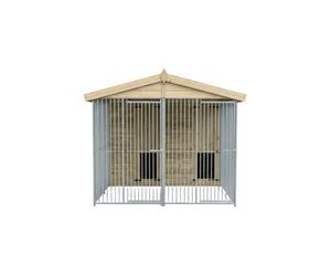 Benchmark Kennels Benchmark Dog Kennel With Apex Roof Double 8X8Ft Premium Wood Range