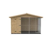 Benchmark Dog Kennel with Apex Roof - Single 12 x 4ft Premium Wood Range