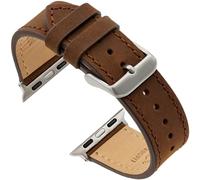 Benchmark Leather Watch Band Compatible for Apple Watch Band 45mm, 44mm, 42mm - Crazy Horse Leather Strap for iWatch Series 8 7 SE 6 5 4 3 2 1 (42/44 / 45mm, Dark Brown)