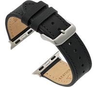 Benchmark Leather Watch Band Compatible for Apple Watch Band 45mm, 44mm, 42mm - Crazy Horse Leather Strap for iWatch Series 8 7 SE 6 5 4 3 2 1 (42/44 / 45mm, Black)
