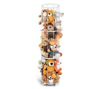 BENCHRY Stuffed Animal Storage Metal Tube Extra Large Toy Storage Organizer with Brake Wheels, Stuffed Animal Holder Zoo Organizer for Nursery Playroom Kids Bedroom Room (White)